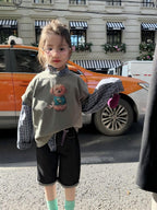 【90-140cm】狗狗短袖疊穿格子襯衫