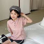 【80-130cm】2色-韓版條紋polo衫