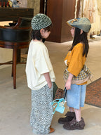 【90-150cm】韓版寬鬆小狗印花短袖