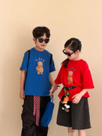 【100-160cm】簡約熊熊圓領上衣