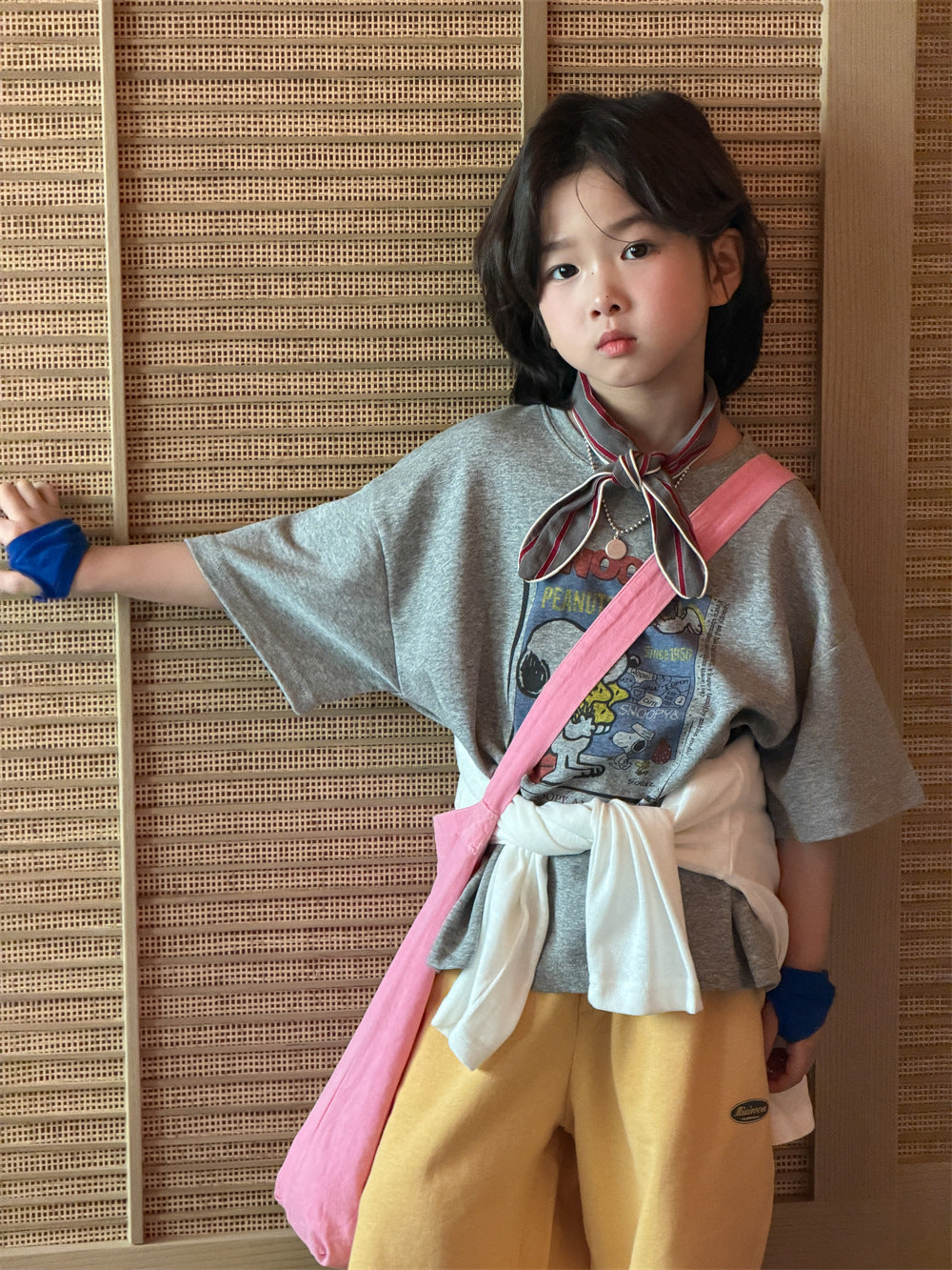 【90-150cm】韓版前後卡通印花圓領T