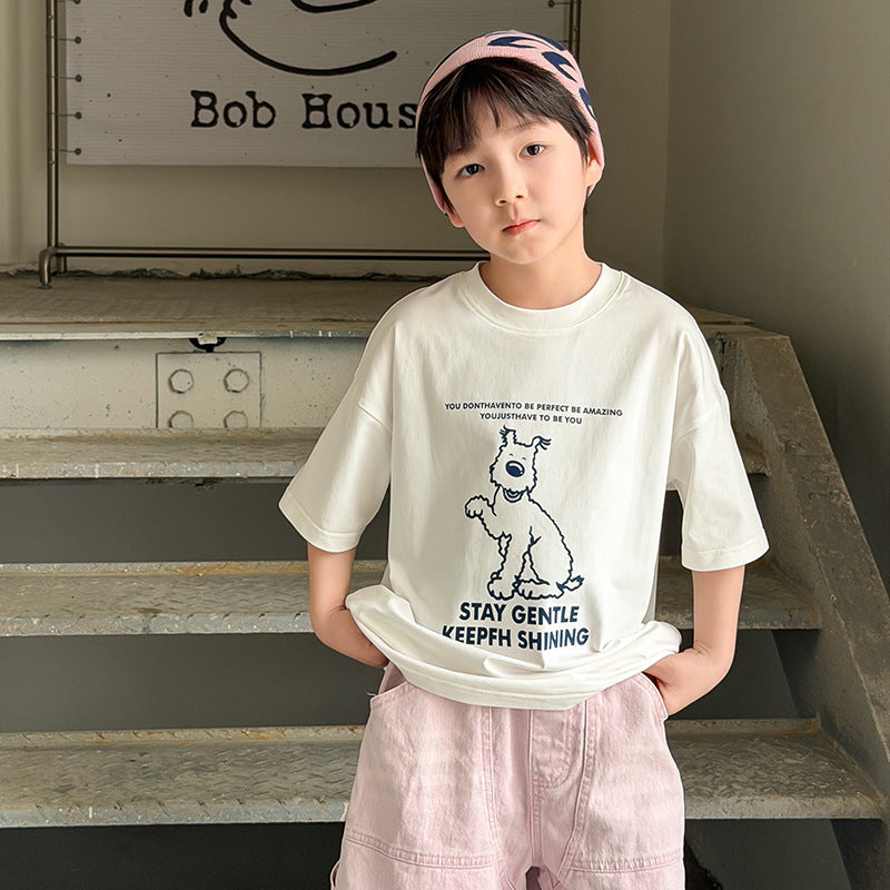 【100-170cm】涼感透氣卡通小狗T