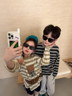 【100-160cm】卡通圓領寬鬆長袖T