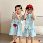 【80-150cm】藍格子套裝