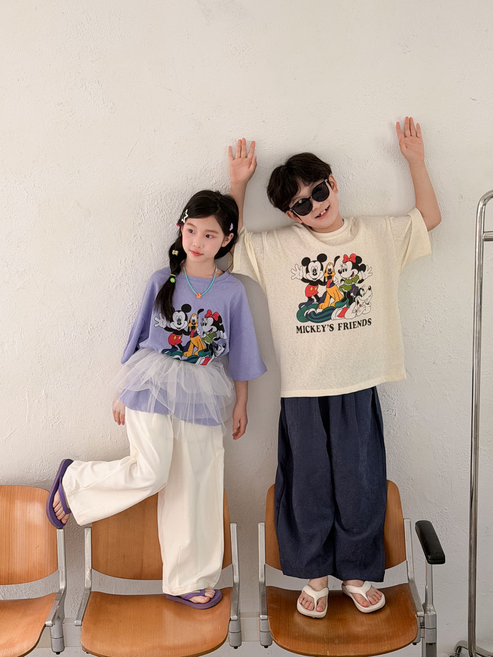 【100-160cm】韓版迪士尼卡通T