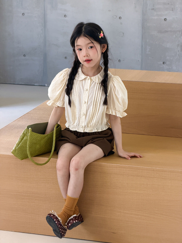 【100-170cm】法式泡泡袖娃娃衫