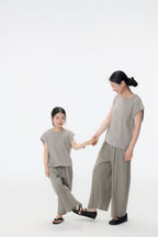 【90-150cm / F】【親子裝】日系條紋落肩短袖