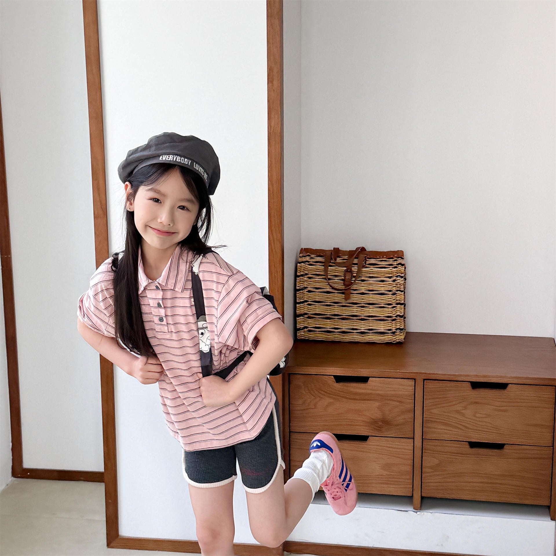 【80-130cm】2色-韓版條紋polo衫
