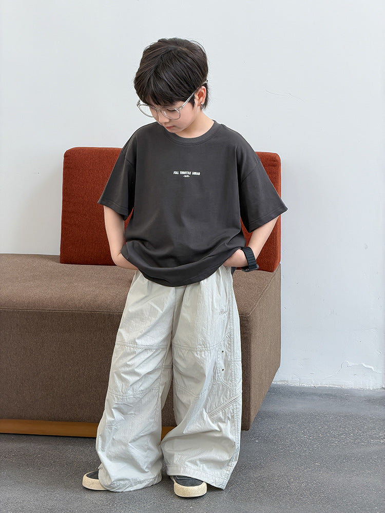 【100-170cm】酷帥字母寬鬆T
