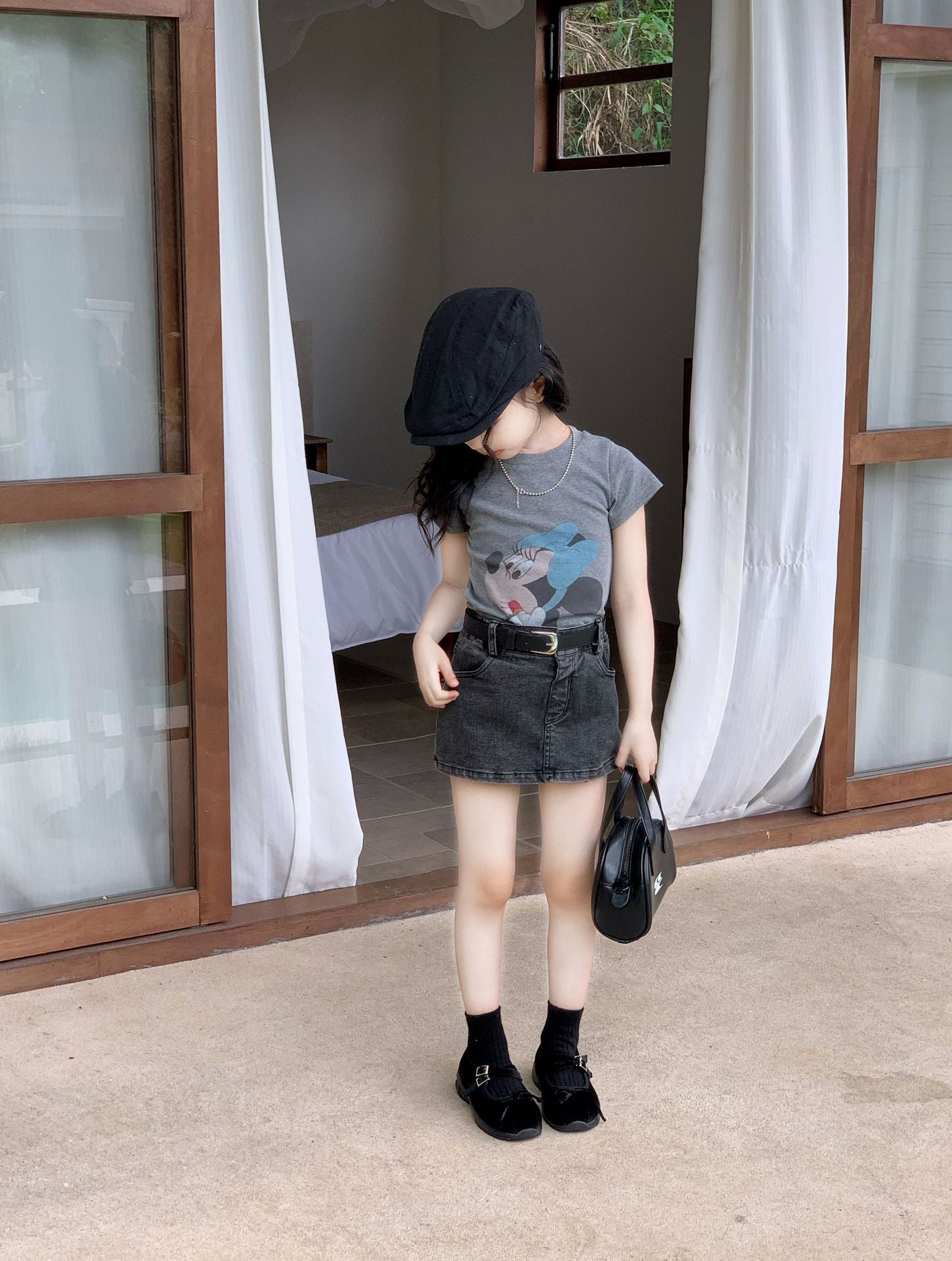 【90-150cm】韓版米妮印花T | 復古辣妹包臀裙