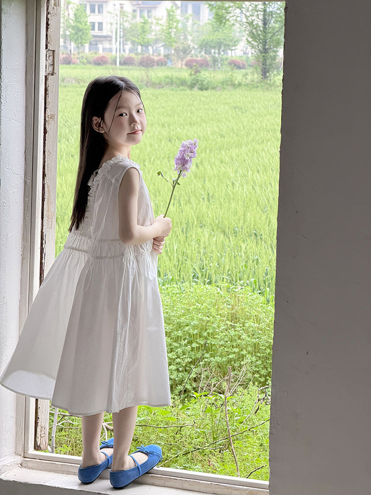 【100-170cm】正反兩穿！氣質甜美荷葉領背心裙