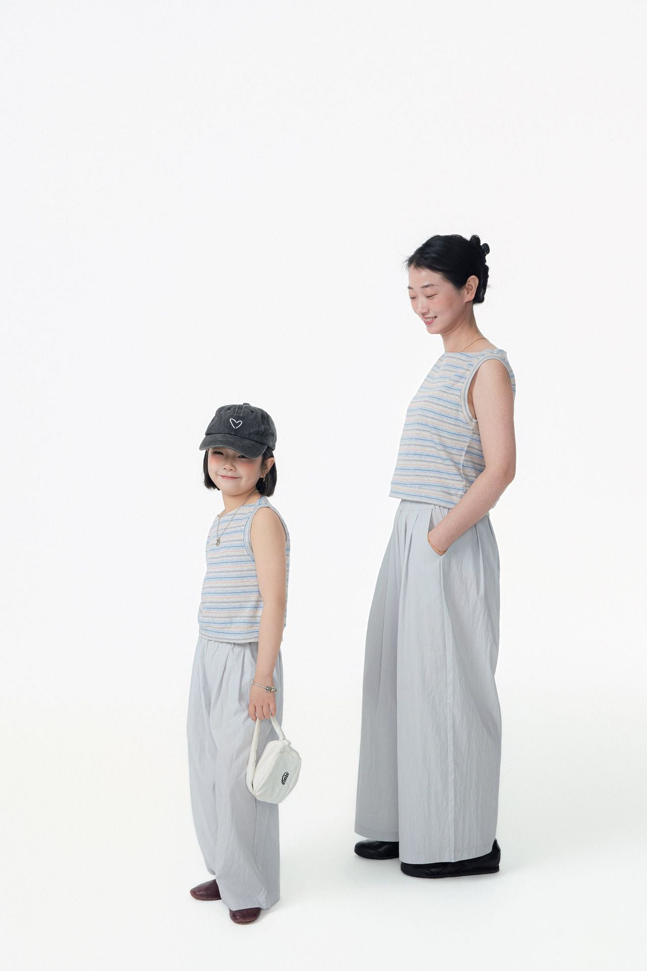 【90-150cm / M.L】【親子裝】日系一字領條紋背心