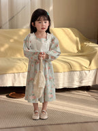 【90-140cm】罩衫吊帶棉布連身裙