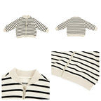 【90-150cm】迷彩條紋字母針織棒球外套