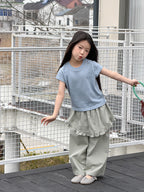 【100-170cm】(6色)後背清新浪漫小花甜妹T