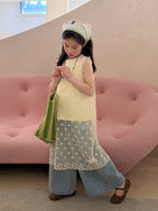 【100-160cm】韓版鏤空罩衫裙｜打底背心