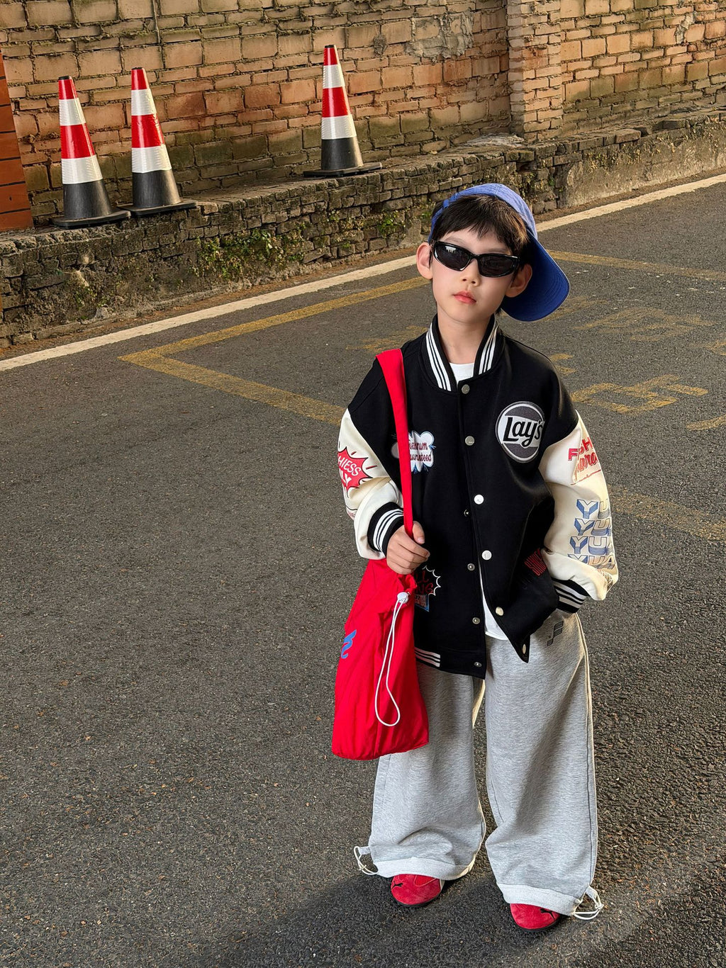 【90-160cm】美式個性寬鬆撞色棒球外套
