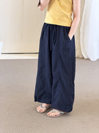 【100-170cm】肌理感水洗不易皺竹棉涼感防蚊褲