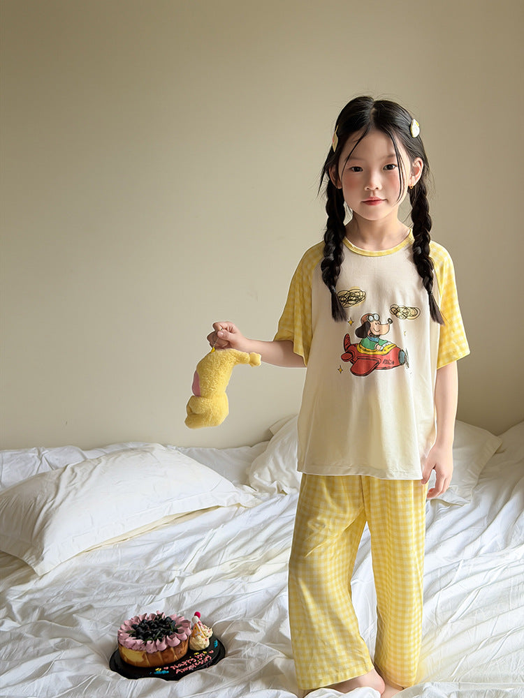 【100-170cm】5色-萊賽爾軟糯垂感彈性居家服套裝