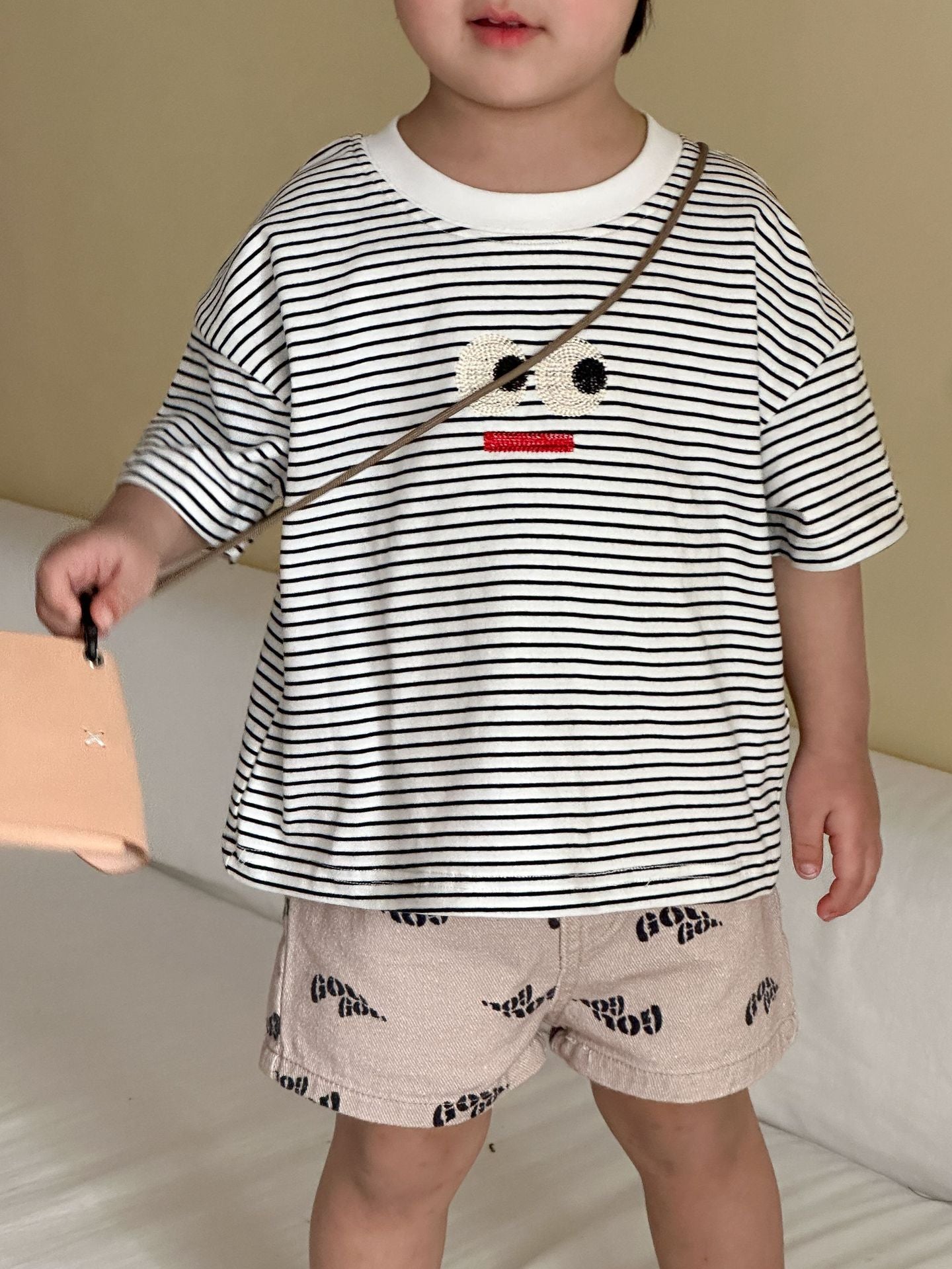 【80-150cm】表情條紋T