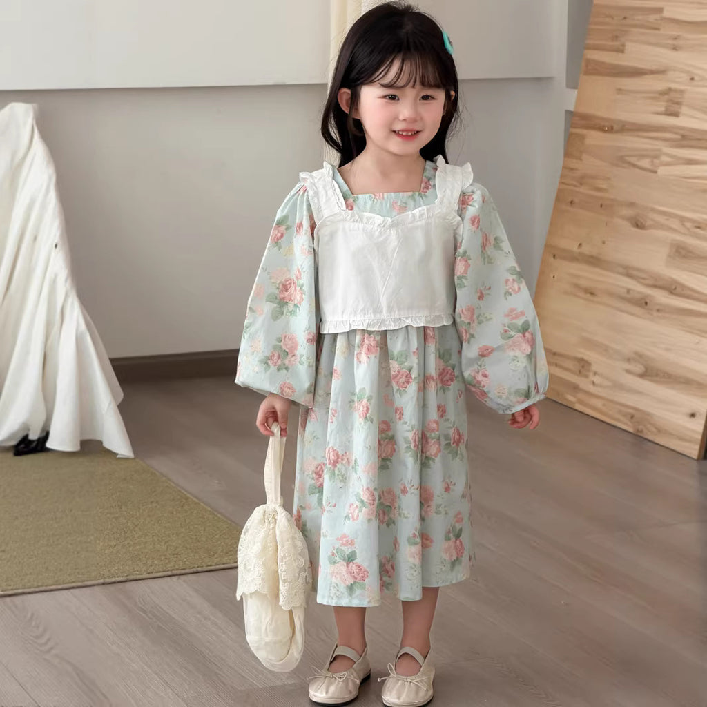 【90-140cm】罩衫吊帶棉布連身裙