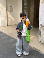 【90-160cm】潮帥抽象派藝術襯衫