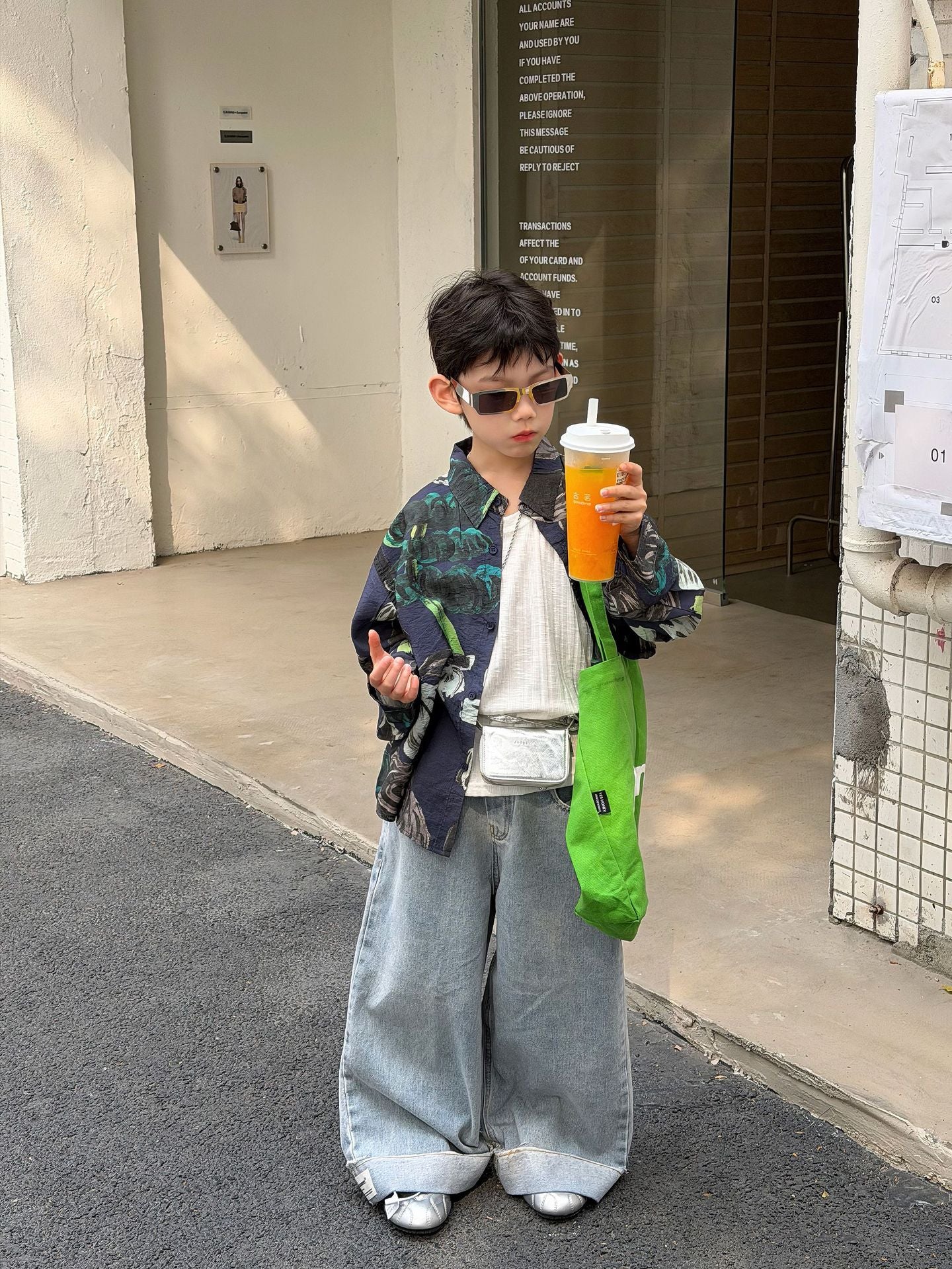 【90-160cm】潮帥抽象派藝術襯衫