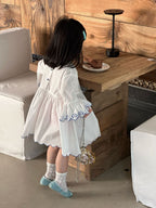 【90-140cm】小清新刺繡花邊連身裙