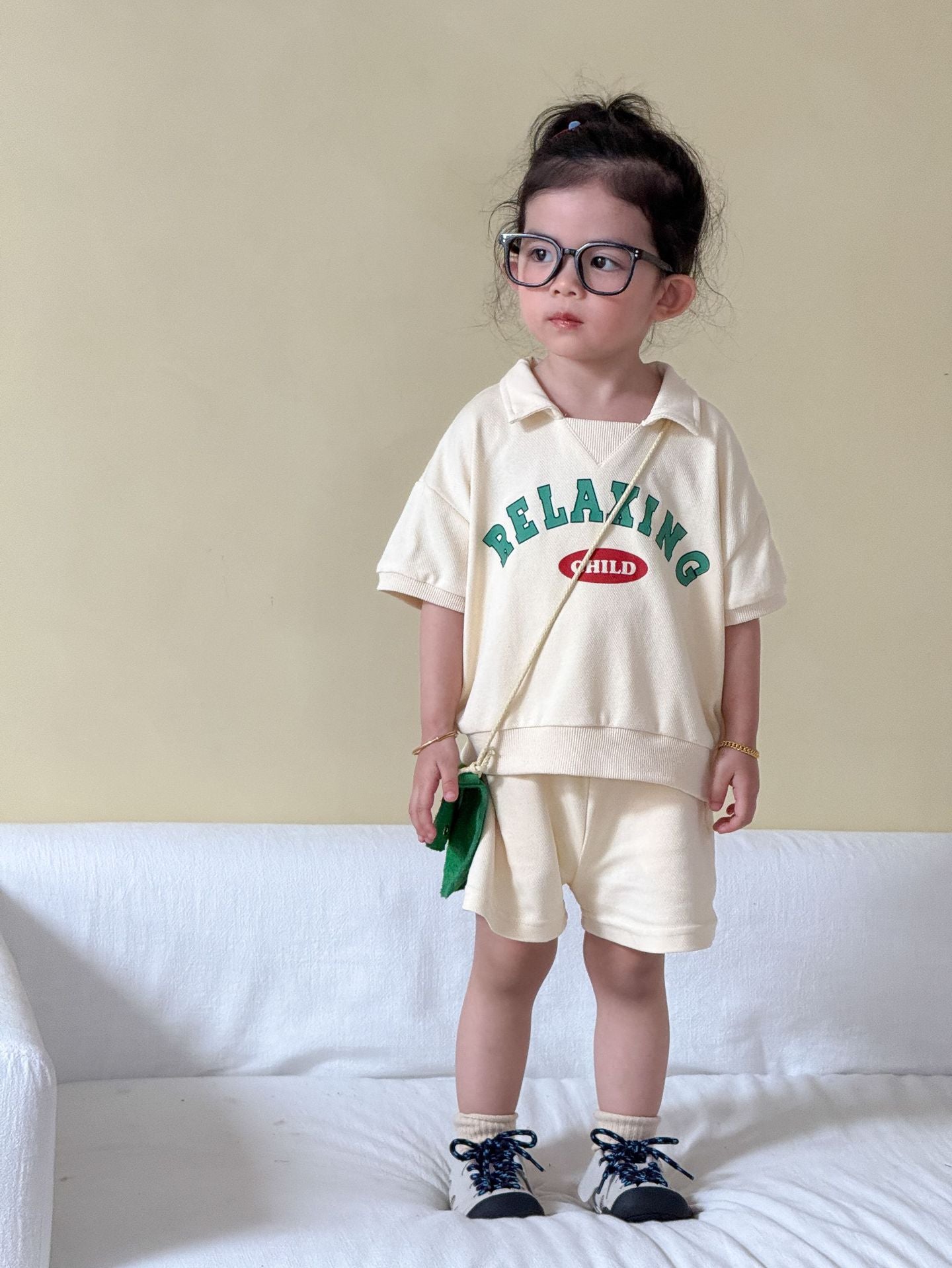 【80-150cm】字母polo休閒套裝