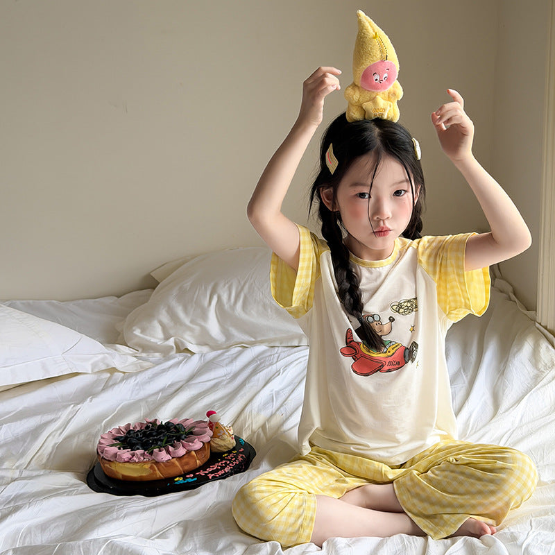 【100-170cm】5色-萊賽爾軟糯垂感彈性居家服套裝