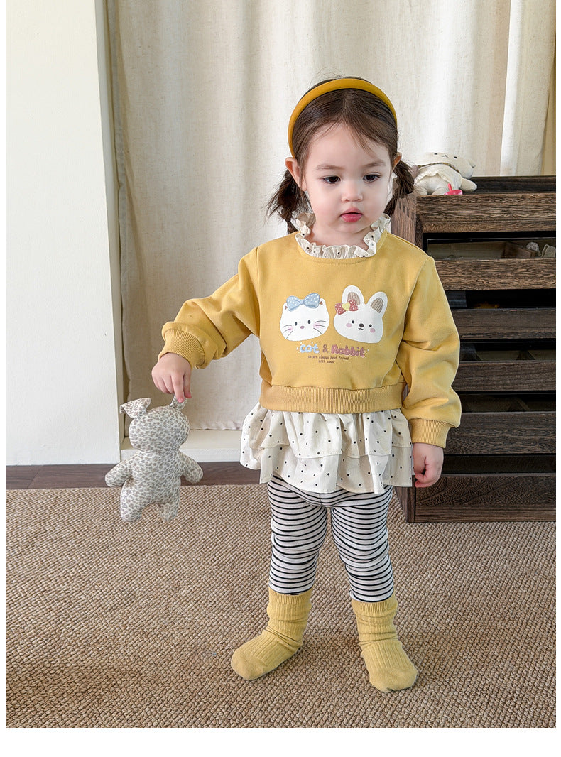 【73-110cm】時髦上假兩件上衣