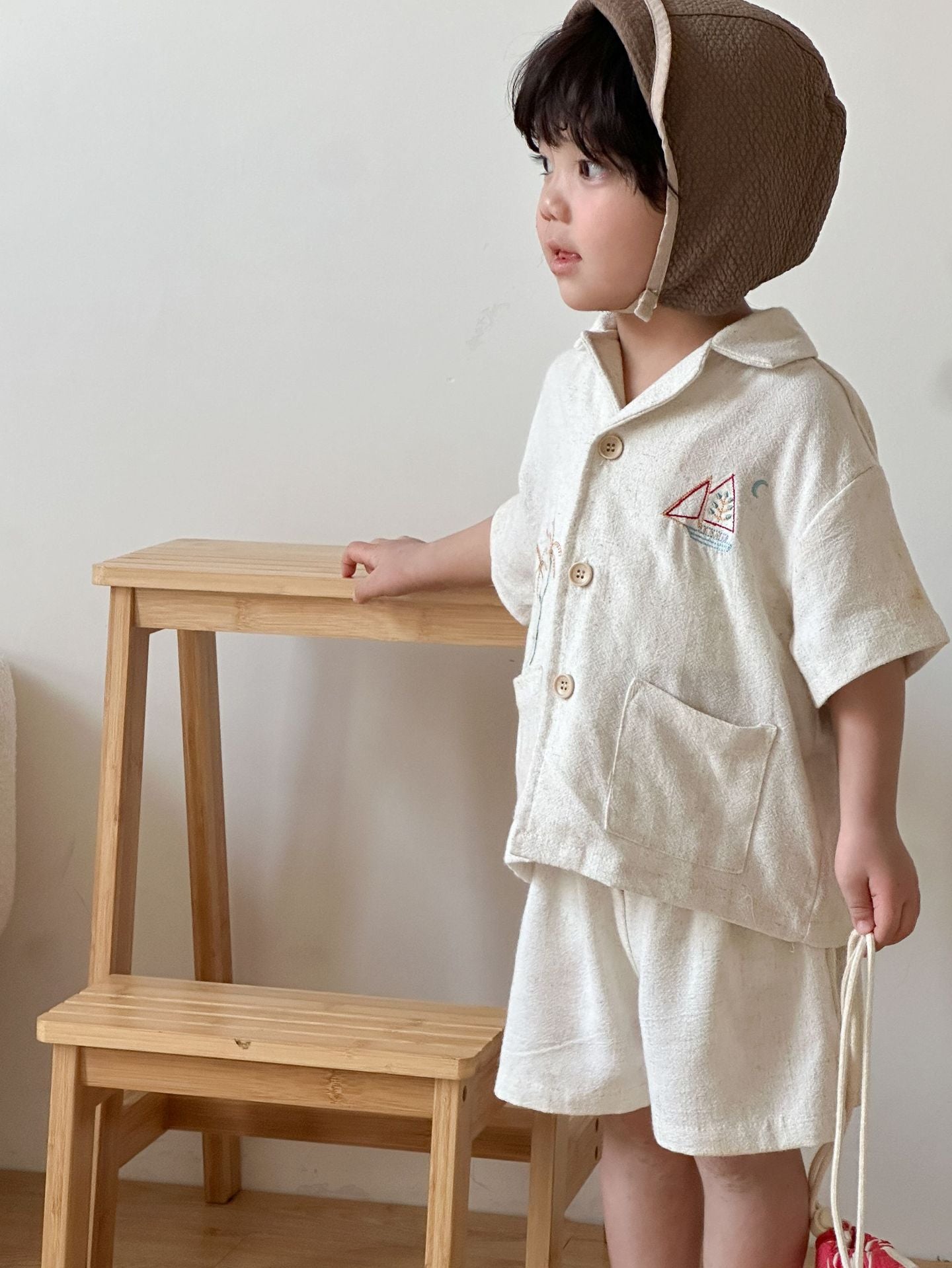 【80-150cm】亞麻襯衫套裝