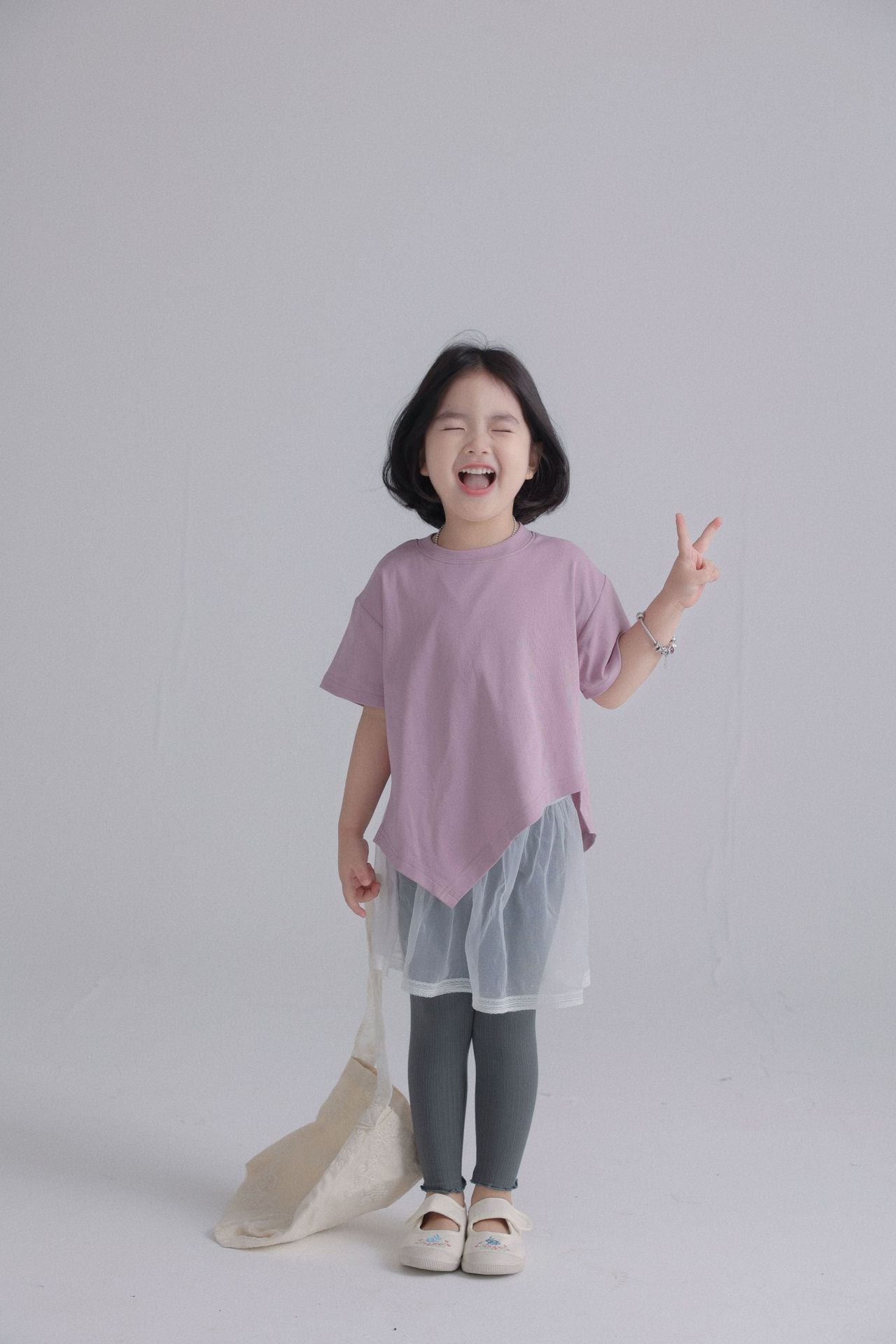 【90-150cm / F】【親子裝】日系薄款彈性坑條密邊打底褲