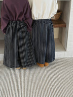 【80-140cm】豎條紋復古闊腿褲