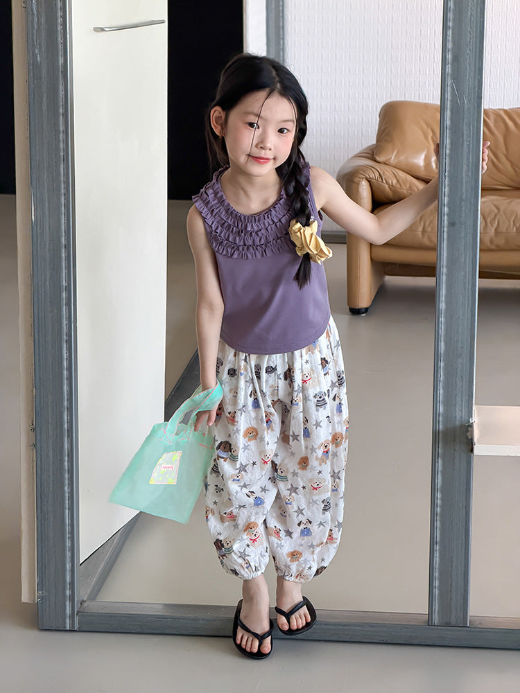【100-170cm】親膚法式多層木耳邊甜妹背心