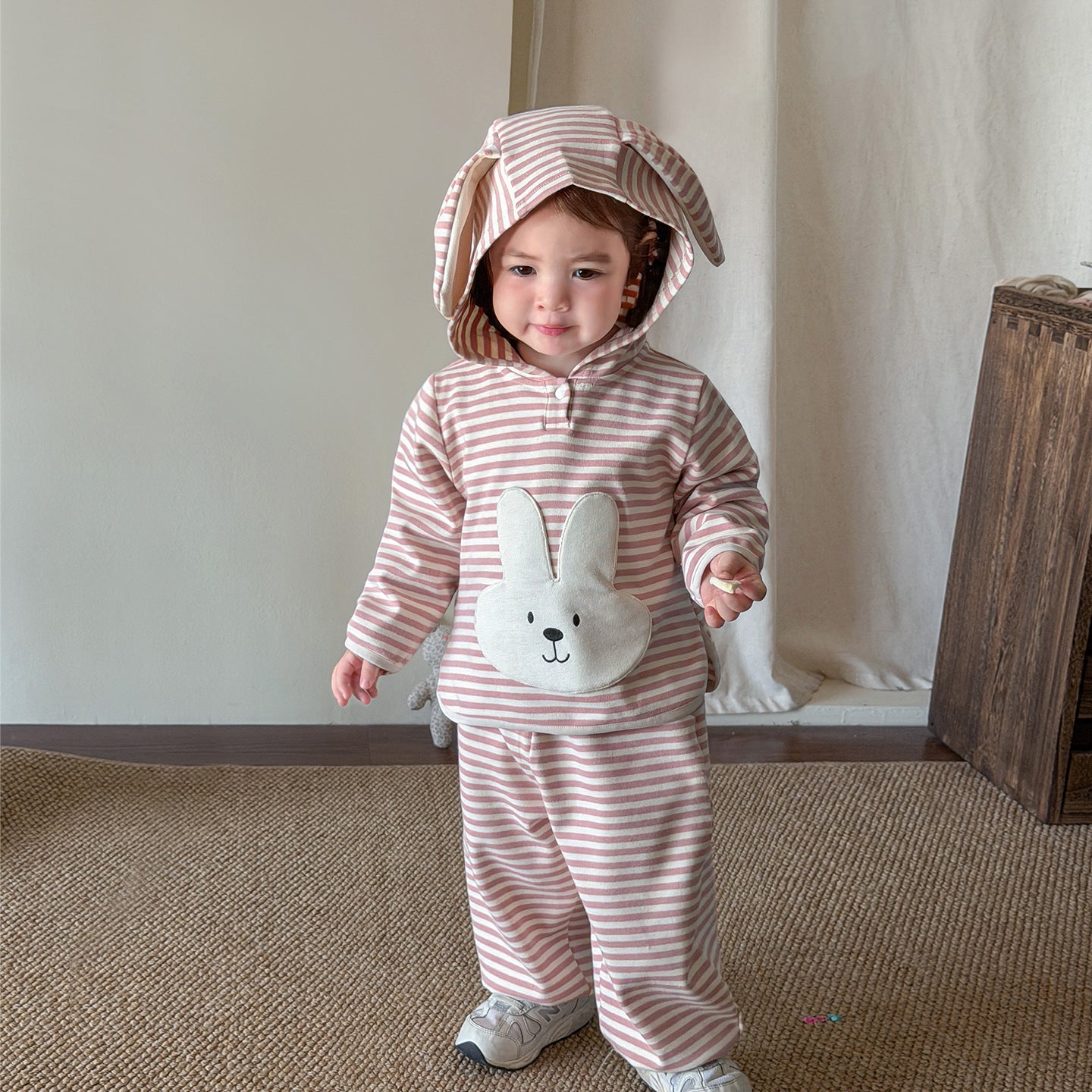【73-110cm】條紋兔子套裝