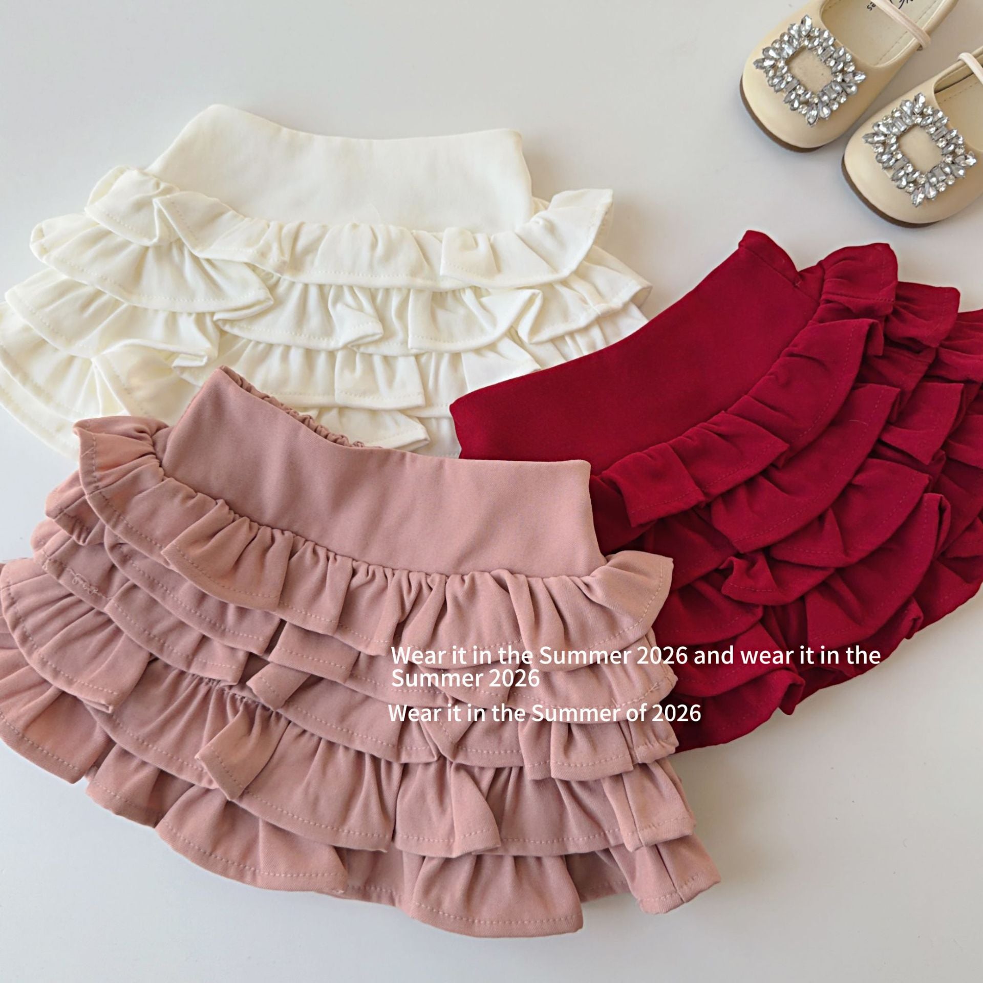 【90-150cm】立體花苞公主褲裙