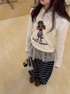 【100-160cm】韓版小狗連帽修身T