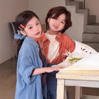 【90-150cm】韓版翻領細格子襯衫