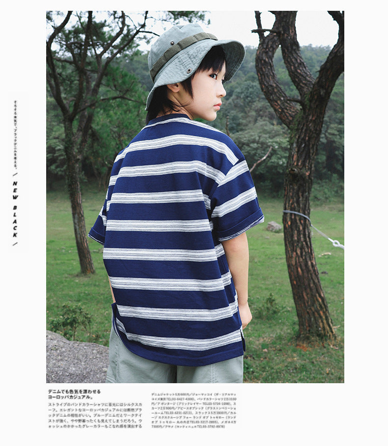 【100-170cm】山系條紋短袖