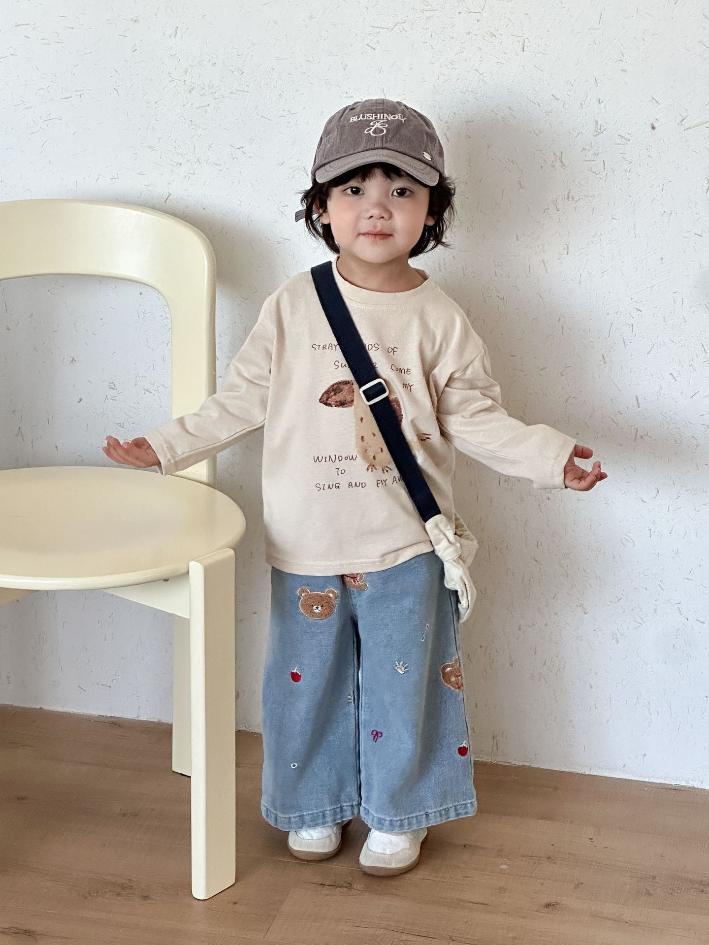 【80-150cm】可愛動物寬鬆純棉T恤