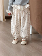 【90-140cm】一波點拼荷葉邊打底衫