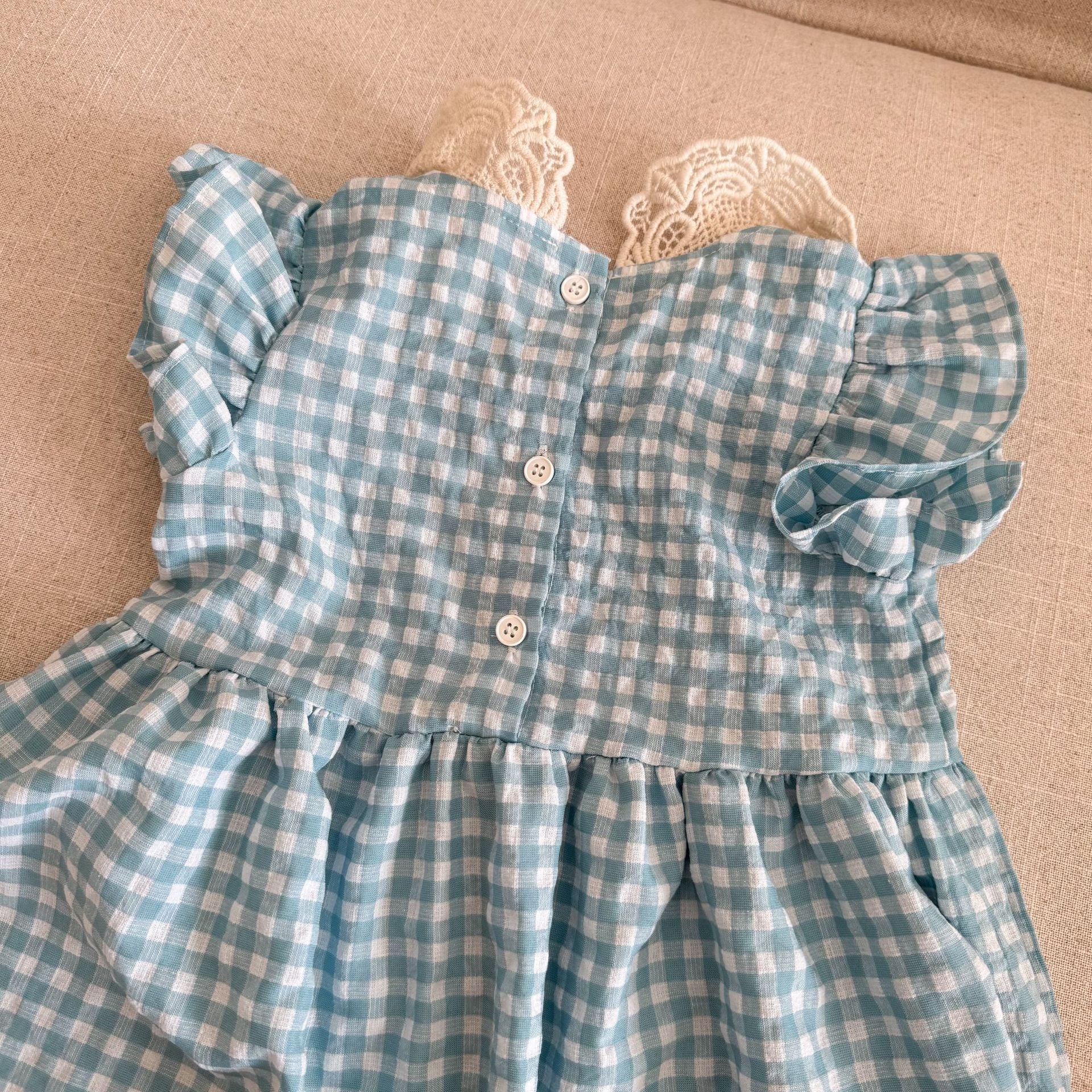 【80-150cm】藍格子套裝