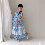 【100-160cm】韓版圓點花邊套裝