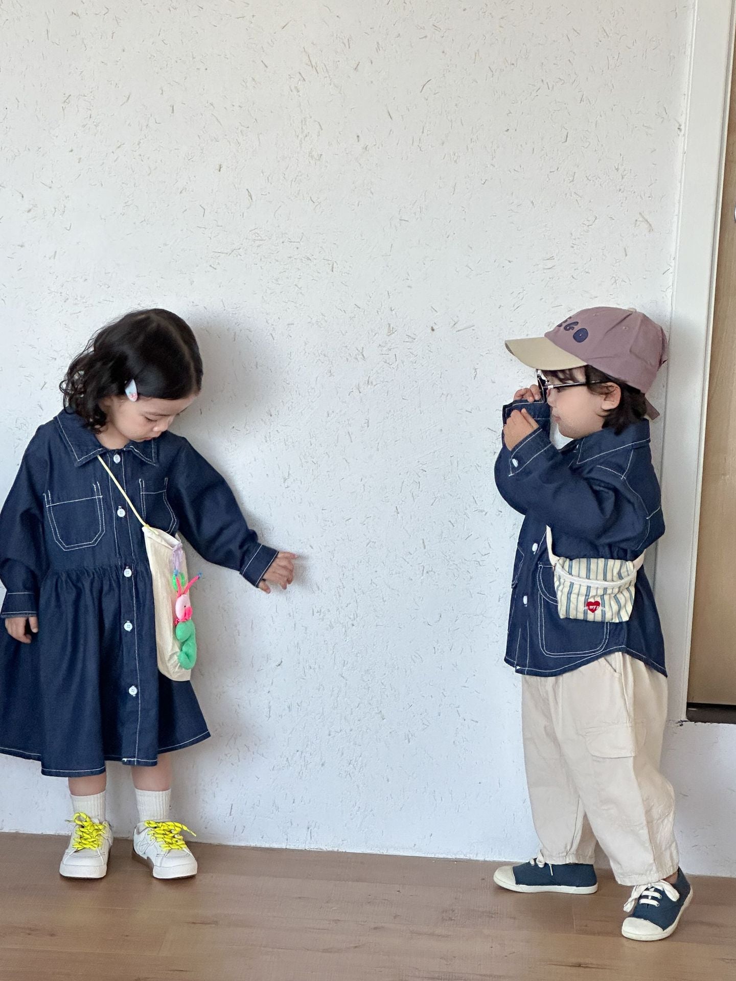 【80-150cm】牛仔連衣裙 | 牛仔襯衫外套