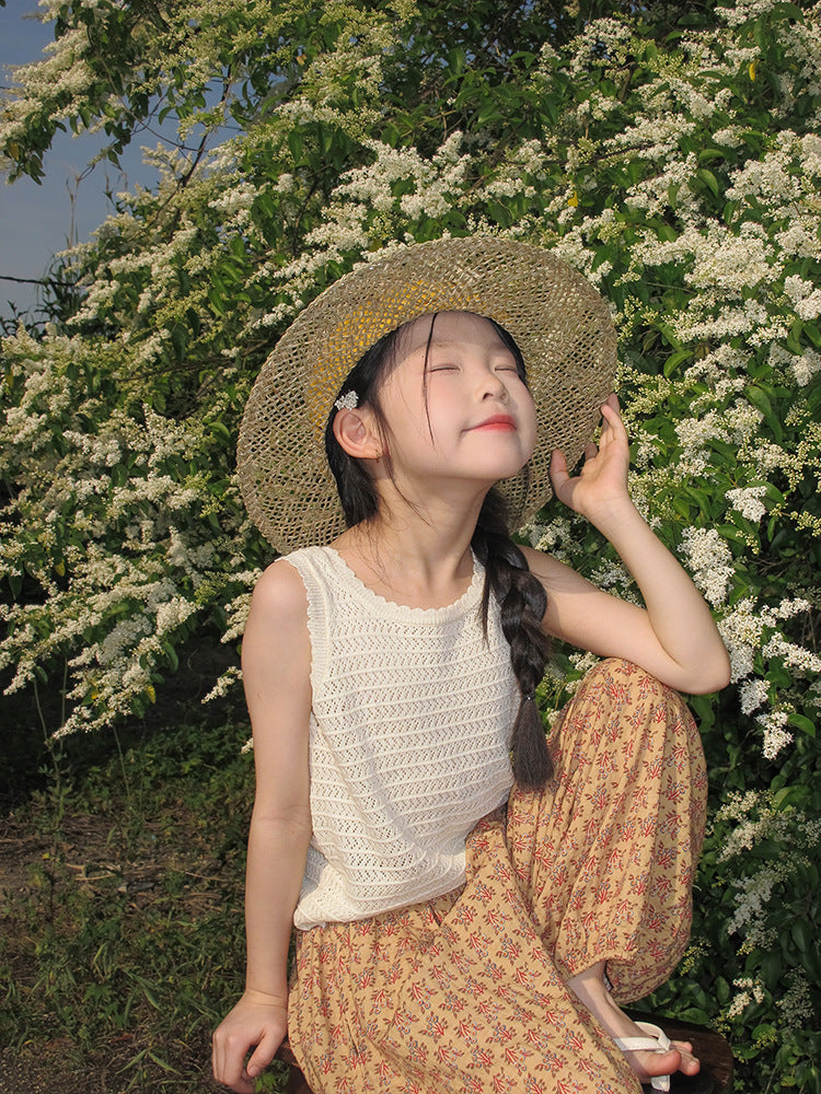 【100-170cm】韓系透氣鏤空針織背心
