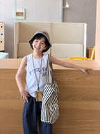 【100-170cm】6色-亞麻棉字母背心