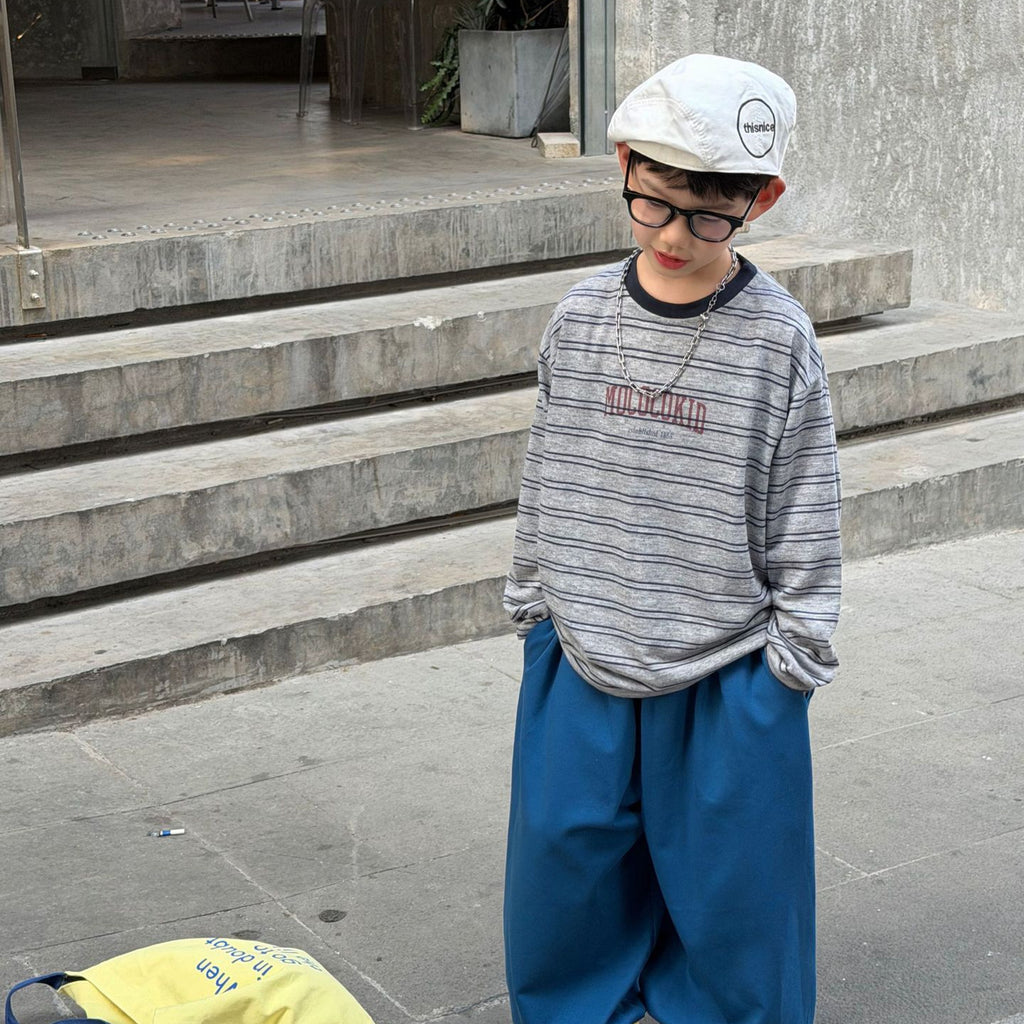 【90-160cm】韓版卡通條紋T