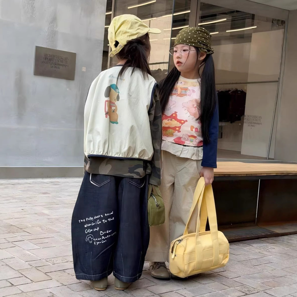 【90-140cm】迷彩米奇 | 馬甲 | 塗鴉T | 裙邊褲