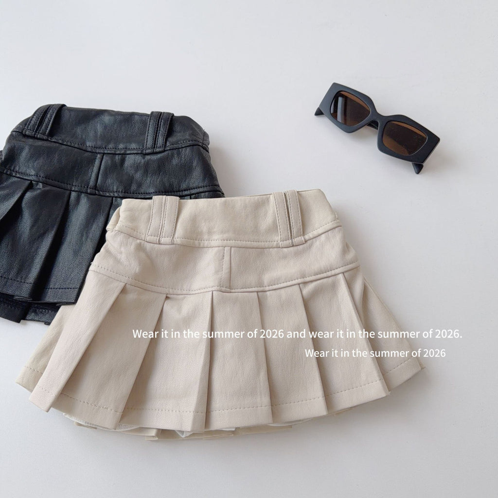 【90-150cm】時尚軟皮褲裙